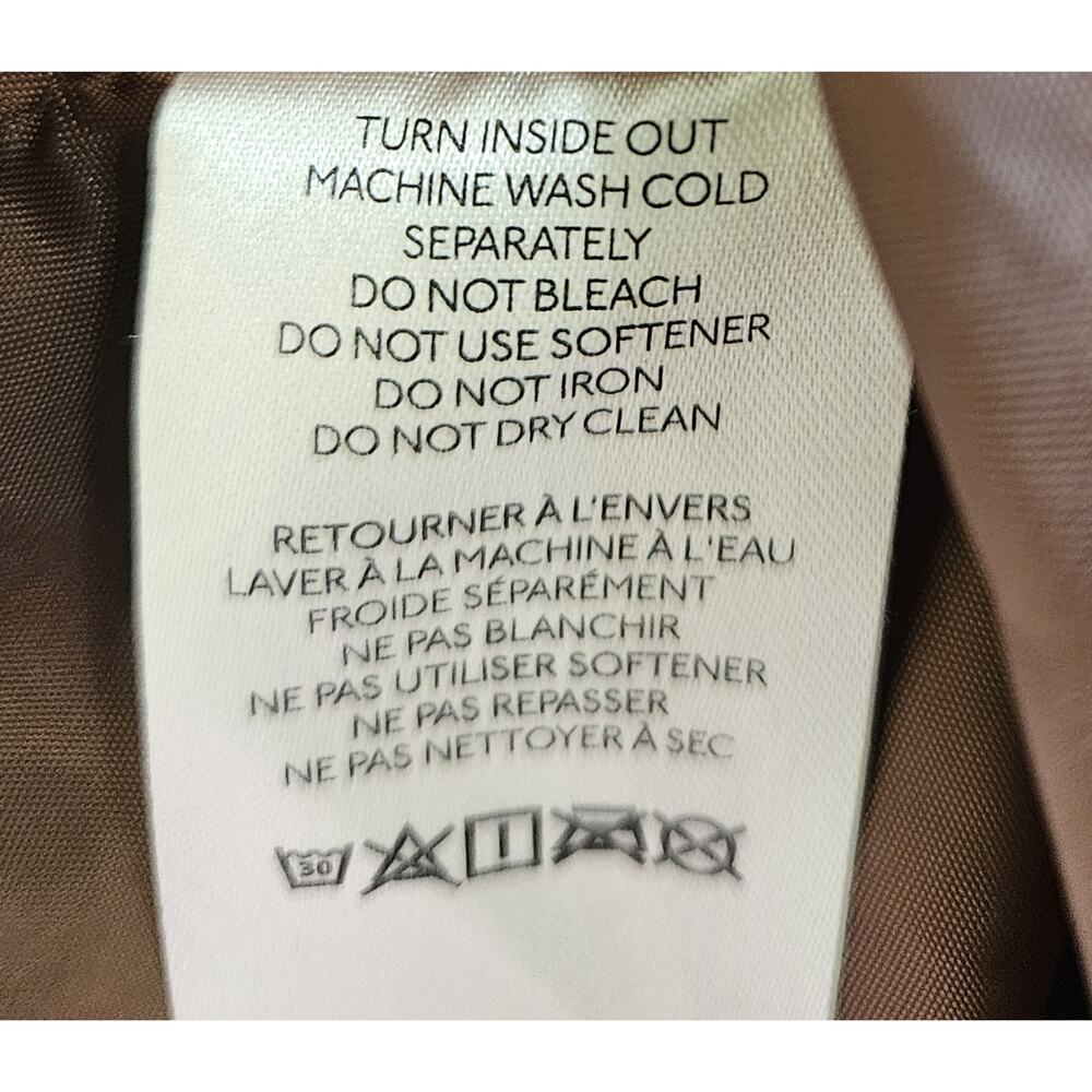 ANTHROPOLOGIE Women's Plus 1X Saige Moto Jacket Brown Faux Leather Snaps Zip 46" - Picture 11 of 11